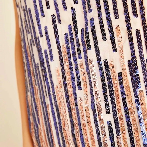 Anthropologie NWOT TINY AUBERTE SEQUIN STRIPE TANK BLOUSE KNIT TOP GREY Size S - Picture 5 of 8